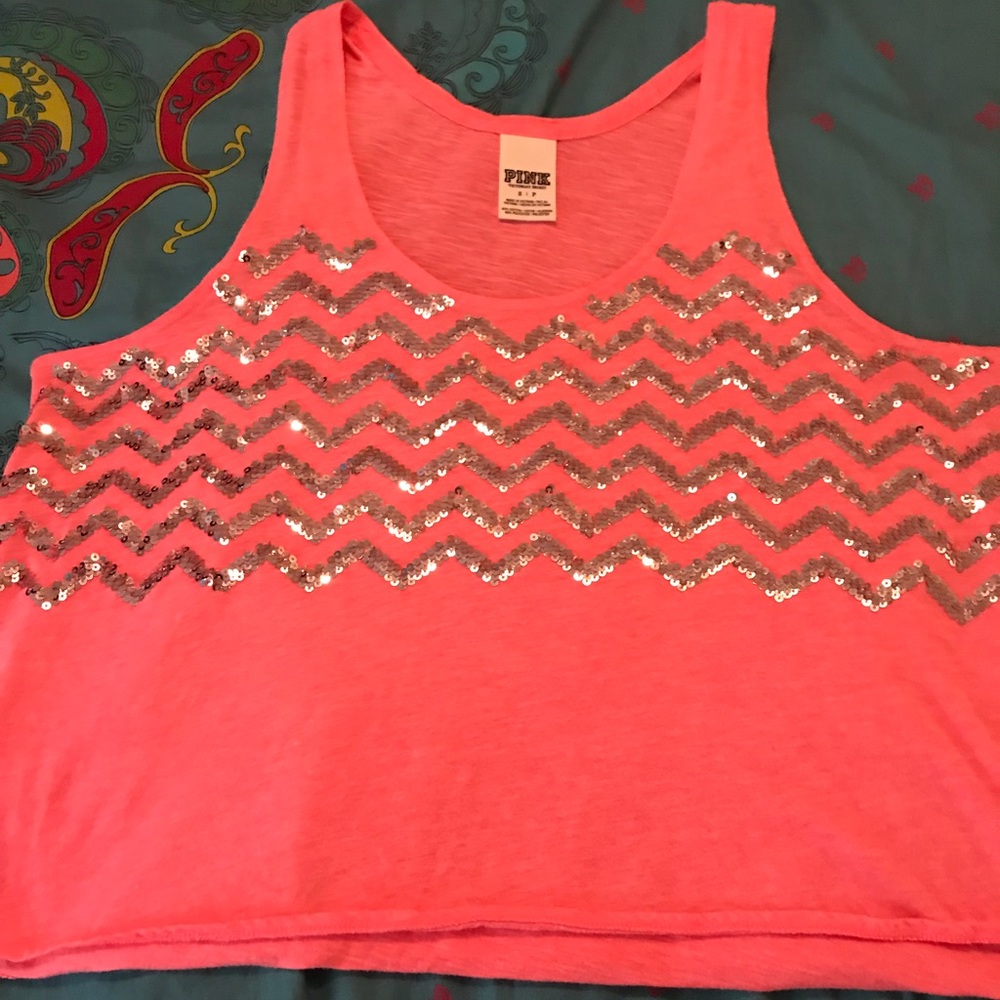VS PINK CROP TANK SIZE SMALL